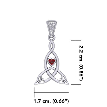 Celtic Mother Knot Silver Pendant with Gemstone TPD5911 - Jewelry